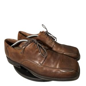 Bostonian Mens Brown Leather Square Bicycle Toe Oxford Dress Shoes 12M Formal